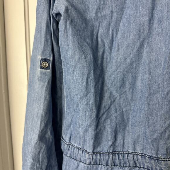 SONOMA WOMEN'S M LIGHTWEIGHT DENIM CHAMBRAY SHIRT DRESS, BELTED - Picture 4 of 5